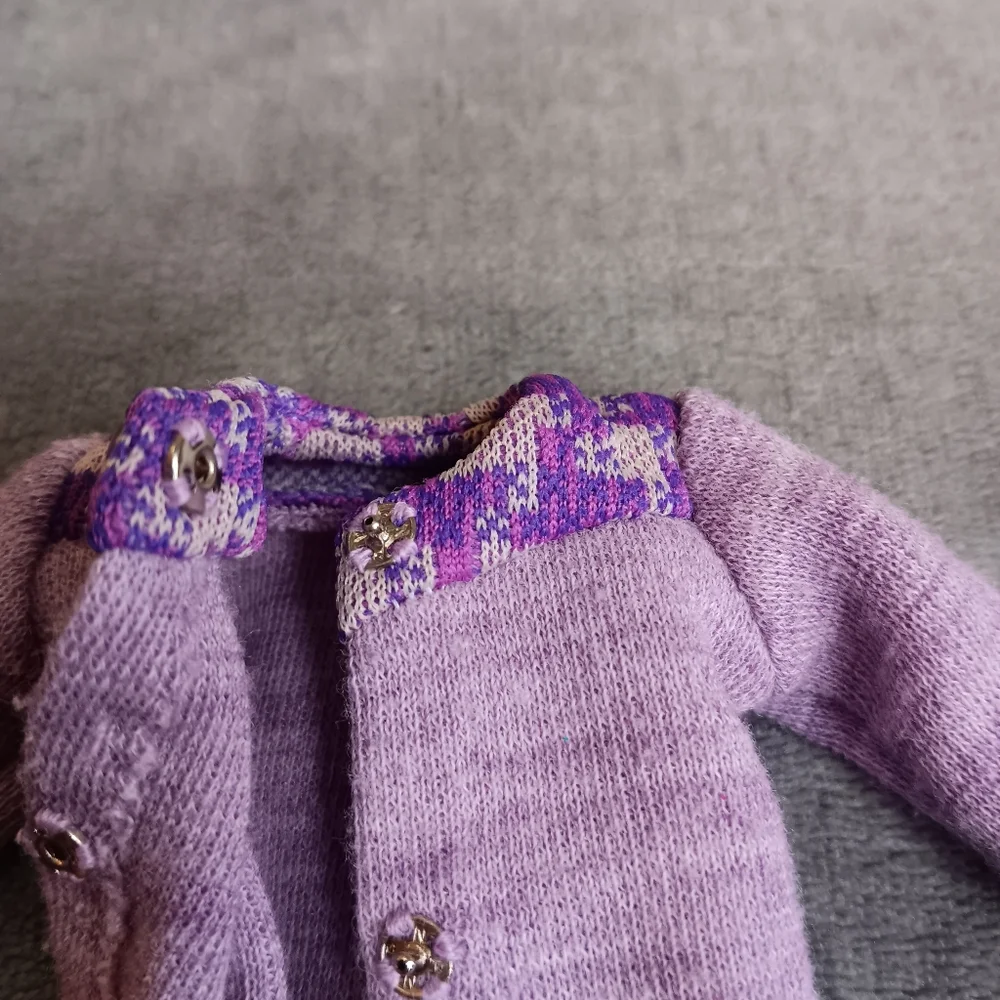 Fits Barbie 1970s Vintage Lavander Purple Two-Piece Set Top Pants Boho 70s Suit